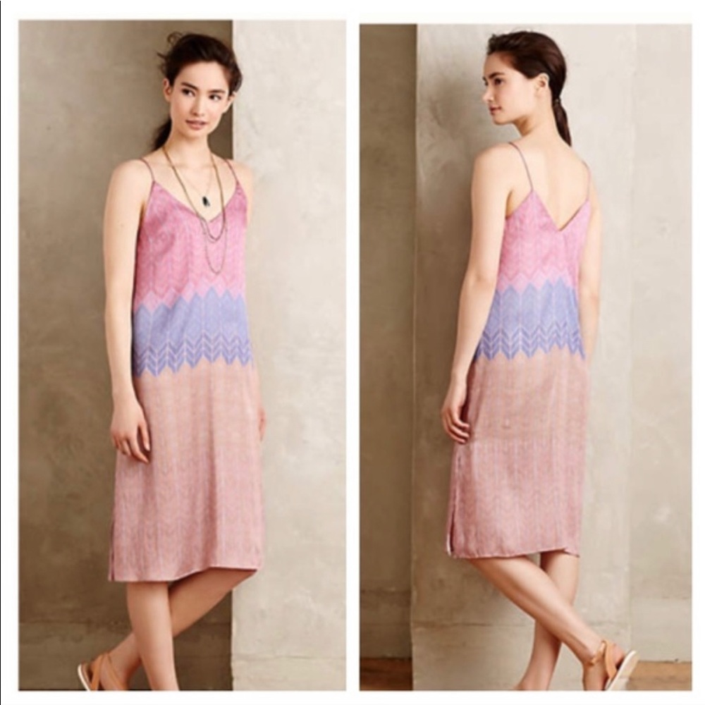 Anthropologie Nomad Morgan Carper Chevron Dress S